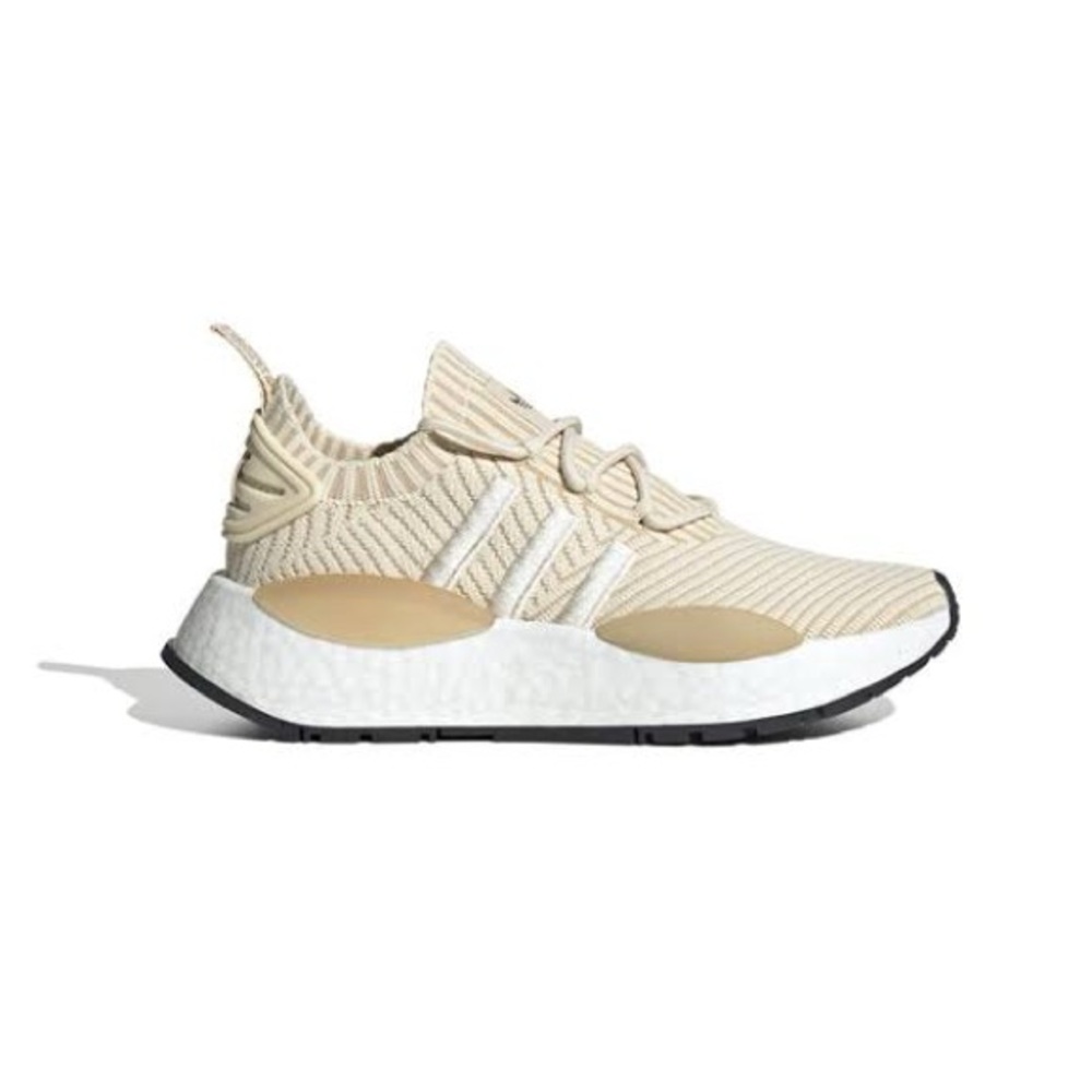 Adidas Beige and White Knit Sneakers